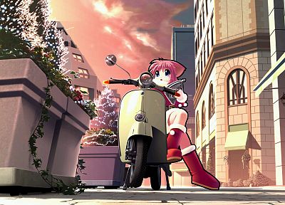 скутеры, аниме, аниме девушки - обои на рабочий стол