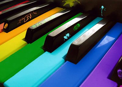 музыка, пианино, многоцветный, радуга - случайные обои для рабочего стола