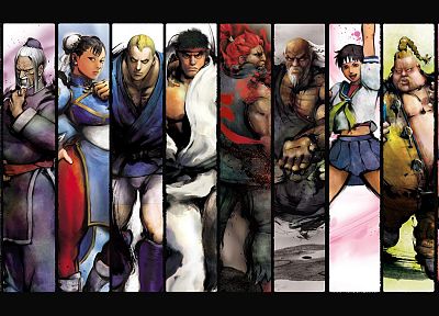 Street Fighter, сакура, Рю, Руфус, Akuma, Chun-Li, Абель - оригинальные обои рабочего стола
