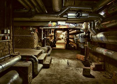 подземный, тоннели, трубы, промышленные предприятия - оригинальные обои рабочего стола