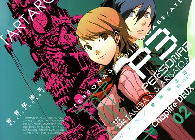 Персона серии, Persona 3, Arisato Минато, Takeba Юкари - оригинальные обои рабочего стола