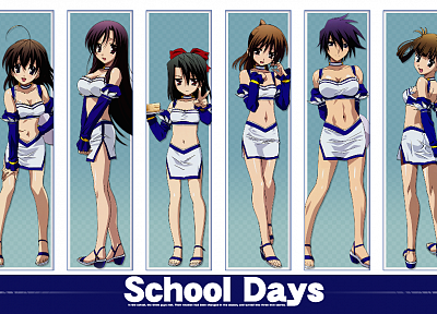 School Days, Кацура Kotonoha, Kiyoura Setsuna, Сайондзи Sekai, Курода Hikari - случайные обои для рабочего стола