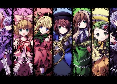 Rozen Maiden, Shinku, Suiseiseki, Suigintou, Souseiseki, Kanaria, аниме, Хина Ичиго, Barasuishou, Kirakishou - обои на рабочий стол