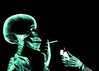 курение, скелеты, X-Ray - оригинальные обои рабочего стола