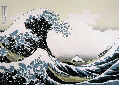 волны, рисунки, Большая волна в Канагава, Кацусика Хокусай, Тридцать шесть видов горы Фудзи, море - случайные обои для рабочего стола