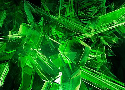 зеленый, 3D вид (3д), абстракции, драгоценные камни - оригинальные обои рабочего стола