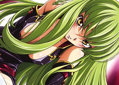 Code Geass (Код Гиас), зеленые волосы, C.C., аниме - обои на рабочий стол