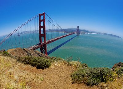 мосты, Мост Золотые Ворота, Сан - Франциско, Тихий океан - копия обоев рабочего стола