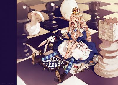 Алиса в стране чудес, Oyari Ashito, полосатые носки - оригинальные обои рабочего стола
