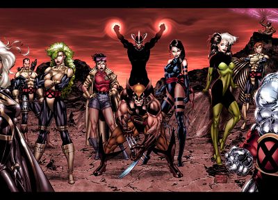 X-Men, уроженец штата Мичиган, Псайлок, колосс, Марвел комиксы, Полярная звезда, сирена воздушной тревоги, юбилей, выковать, Шторм ( комиксы характер ) - оригинальные обои рабочего стола