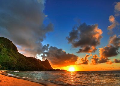 закат, океан, пейзажи, Гавайи, море - обои на рабочий стол