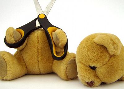 ножницы, самоубийство, плюшевые медведи - оригинальные обои рабочего стола
