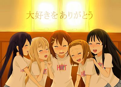 K-ON! (Кэйон!), Hirasawa Юи, Акияма Мио, Tainaka Ritsu, Kotobuki Tsumugi, Накано Азуса, аниме девушки - оригинальные обои рабочего стола