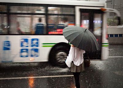 дождь, зонтики - обои на рабочий стол