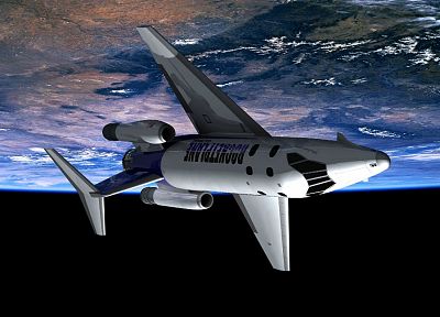 самолет, космическое пространство - оригинальные обои рабочего стола