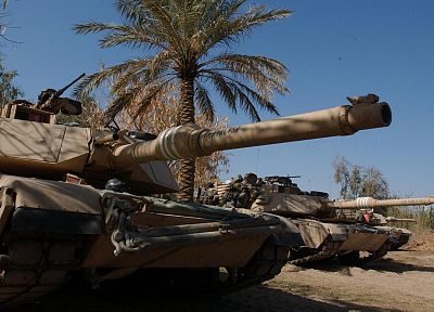 деревья, военный, танки, M1 Abrams - обои на рабочий стол