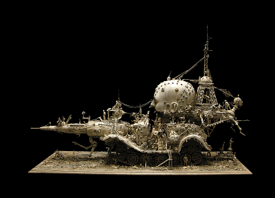 скульптуры, транспортные средства, Крис Кукси, темный фон - похожие обои для рабочего стола