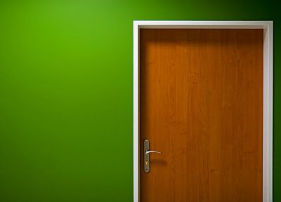 зеленый, минималистичный, стена, интерьер, двери - обои на рабочий стол
