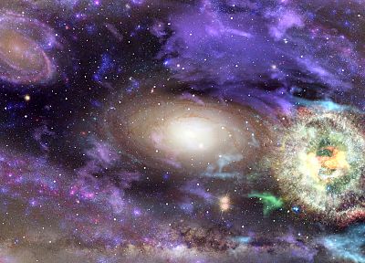 космическое пространство, галактики - копия обоев рабочего стола