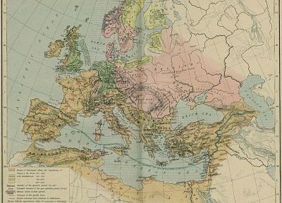 Европа, карты, древний - обои на рабочий стол
