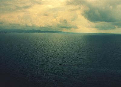 вода, облака, горизонт, спокойно, море - случайные обои для рабочего стола