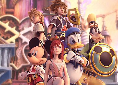 видеоигры, Kingdom Hearts, Disney Company, Сора ( Kingdom Hearts ), Кайри, тупой, Микки Маус, Дональд Дак, Рохас - похожие обои для рабочего стола