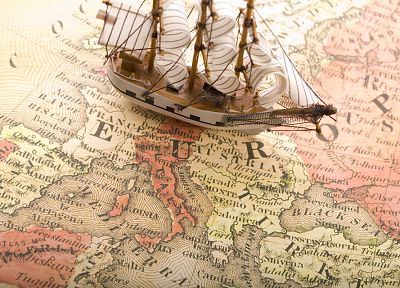 корабли, Европа, карты - оригинальные обои рабочего стола