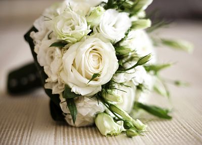 цветы, букет, белые розы - обои на рабочий стол