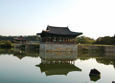 азиатской архитектуры, отражения, Южная Корея - оригинальные обои рабочего стола