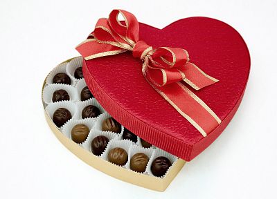 шоколад, сердца - оригинальные обои рабочего стола