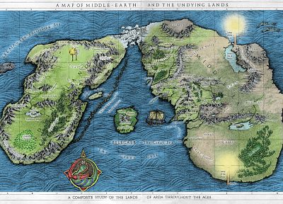 Властелин колец, карты, Средиземье, Толкиен - оригинальные обои рабочего стола