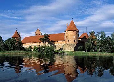 Литва, озера, Тракай, замок - обои на рабочий стол