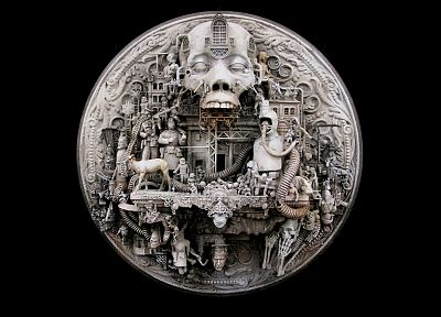 скульптуры, Крис Кукси, темный фон, Гадес - копия обоев рабочего стола