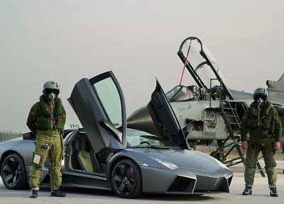 автомобили, пилот, самолеты, Lamborghini Reventon, ВВС Италии, Panavia Tornado, бойцы - случайные обои для рабочего стола