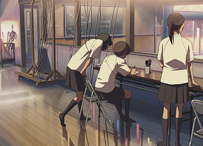 школа, Макото Синкай, 5 сантиметров в секунду, произведение искусства, аниме - обои на рабочий стол