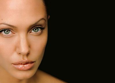 девушки, темнота, Анджелина Джоли, губы, лица - копия обоев рабочего стола