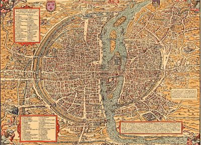 Париж, карты - оригинальные обои рабочего стола
