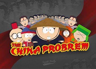 South Park, Китай, Эрик Картман, Стэн Марш, стереотип, Кенни Маккормик, Кайл Брофловски - копия обоев рабочего стола