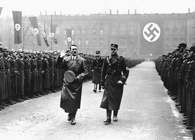 нацистский, монохромный, исторический, Адольф Гитлер, парад, оттенки серого, старой фотографии - оригинальные обои рабочего стола