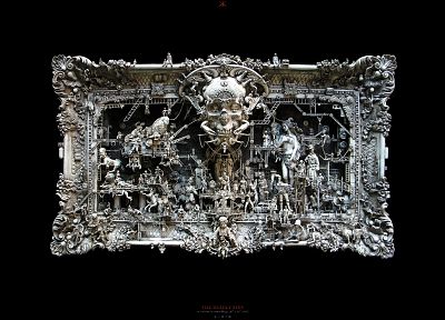 черепа, скульптуры, грехи, Крис Кукси, темный фон - оригинальные обои рабочего стола