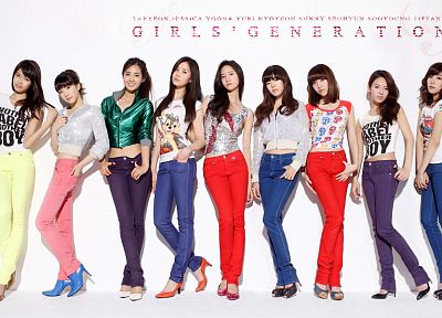 девушки, джинсы, Girls Generation SNSD (Сонёсидэ), знаменитости, высокие каблуки - копия обоев рабочего стола