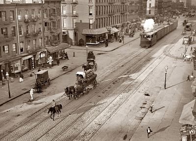 улицы, поезда, Нью-Йорк, транспортные средства - обои на рабочий стол