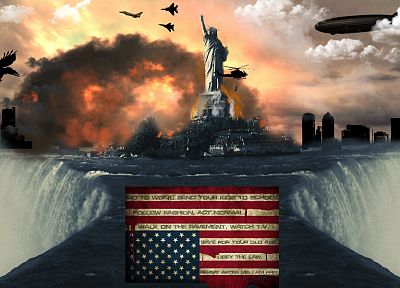 иллюминаты, Новый мировой порядок, Американский флаг - обои на рабочий стол