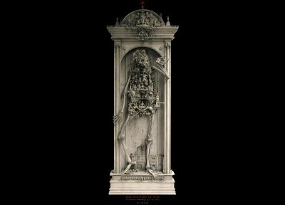 война, анатомия, скульптуры, скелеты, Крис Кукси, темный фон - оригинальные обои рабочего стола