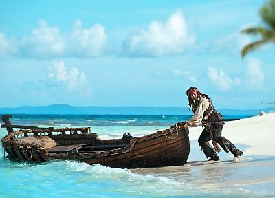 лодки, Пираты Карибского моря, пляжи - обои на рабочий стол