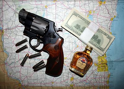 пистолеты, деньги, карты, долларов - оригинальные обои рабочего стола