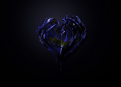 абстракции, синий, сердца - обои на рабочий стол