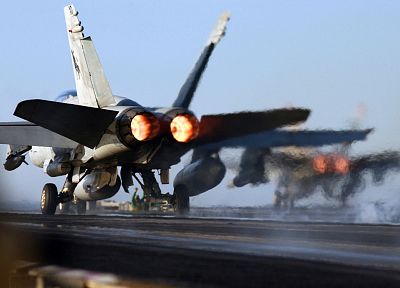 военный, военно-морской флот, снять, самолеты, авианосцы, F- 18 Hornet - оригинальные обои рабочего стола