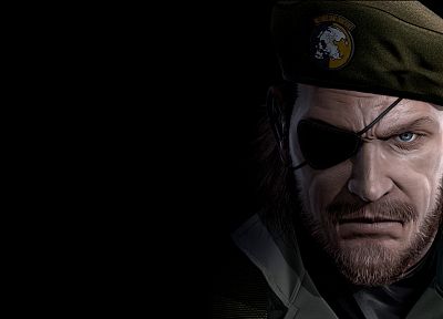 Metal Gear Solid, Eyepatch, Peace Walker, берет, Big Boss - оригинальные обои рабочего стола