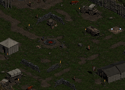 Diablo II, лагерь, город - оригинальные обои рабочего стола